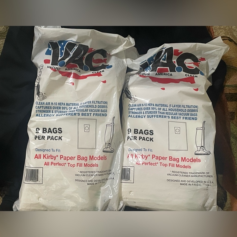 18 Bags VAC Vacuum America Clean H-10 HEPA KIRBY Paper Bag PERFECT Top Fill NEW
